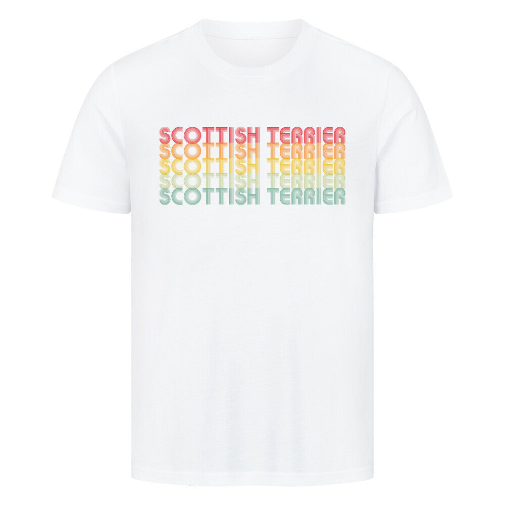Premium T-Shirt "Scottish Terrier - RETRO" Weiß – hunde-shirt.de