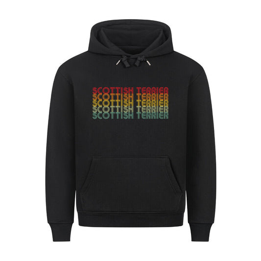 Premium Hoodie "Scottish Terrier - RETRO" Schwarz – hunde-shirt.de