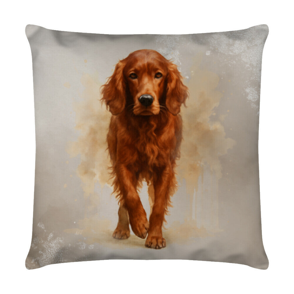 Kissen "Irish Setter - Walk" Weiß – hunde-shirt.de