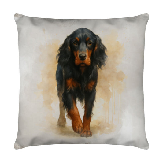 Kissen "Gordon Setter - Walk" Weiß – hunde-shirt.de