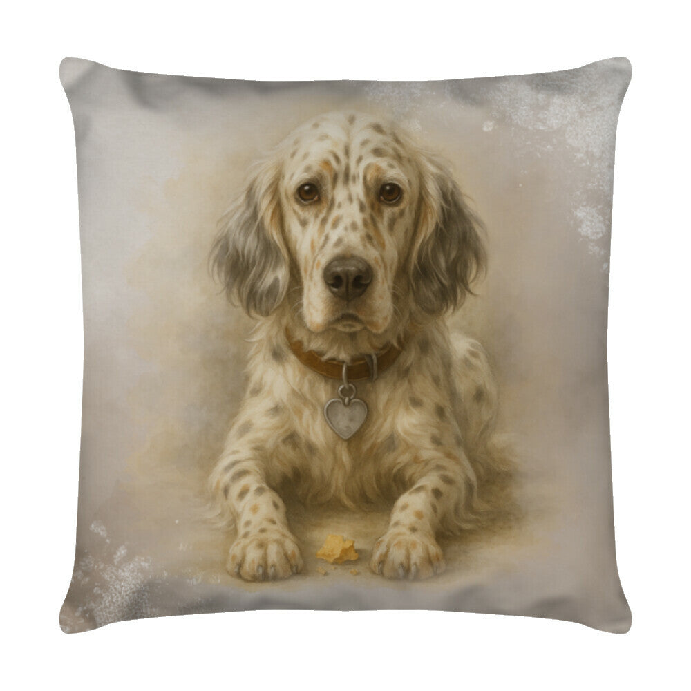Kissen "English Setter - Schau!" Weiß – hunde-shirt.de