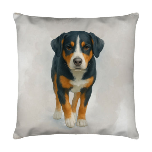 Kissen "Entlebucher Sennenhund - Walk" Weiß – hunde-shirt.de