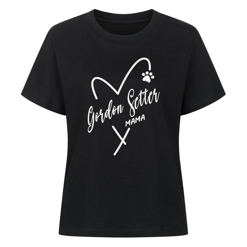 Premium Damen-Shirt "Gordon Setter - Mama" Schwarz – hunde-shirt.de
