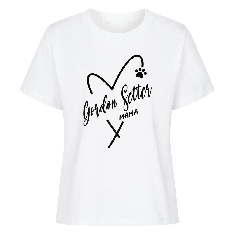 Premium Damen-Shirt "Gordon Setter - Mama" Weiß – hunde-shirt.de