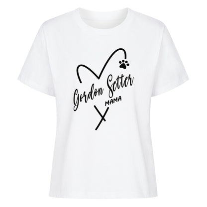 Premium Damen-Shirt "Gordon Setter - Mama" Weiß – hunde-shirt.de