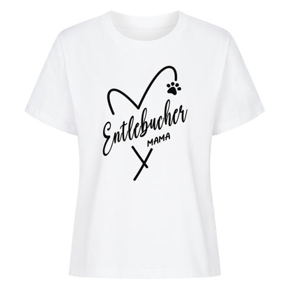 Premium Damen-Shirt "Entlebucher - Mama" Weiß – hunde-shirt.de