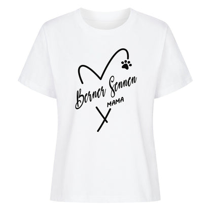 Premium Damen-Shirt "Berner Sennen - Mama" Weiß – hunde-shirt.de