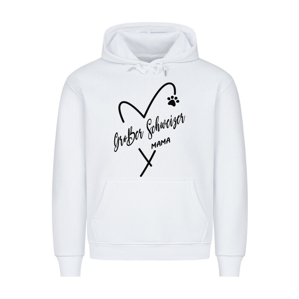 Premium Hoodie "Großer Schweizer - Mama" Weiß – hunde-shirt.de