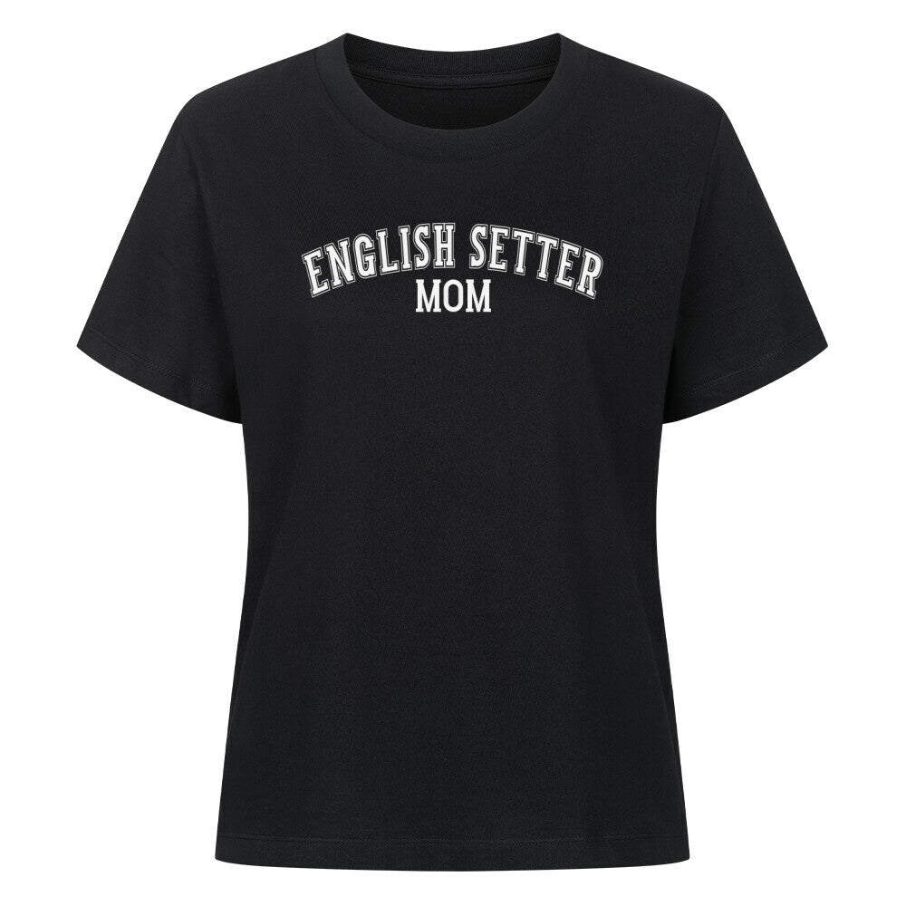 Premium Damen-Shirt "English Setter - MOM" Schwarz – hunde-shirt.de