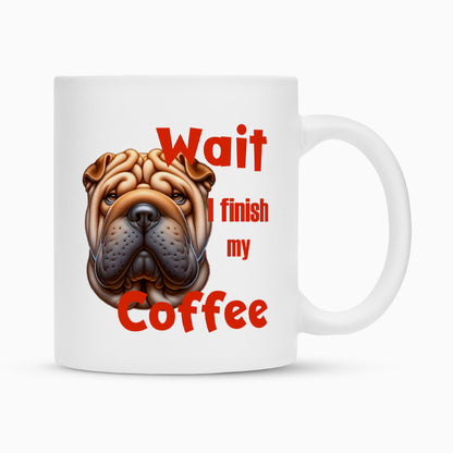 Tasse "Shar Pei - Wait..." Weiß – hunde-shirt.de