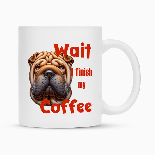 Tasse "Shar Pei - Wait..." Weiß – hunde-shirt.de