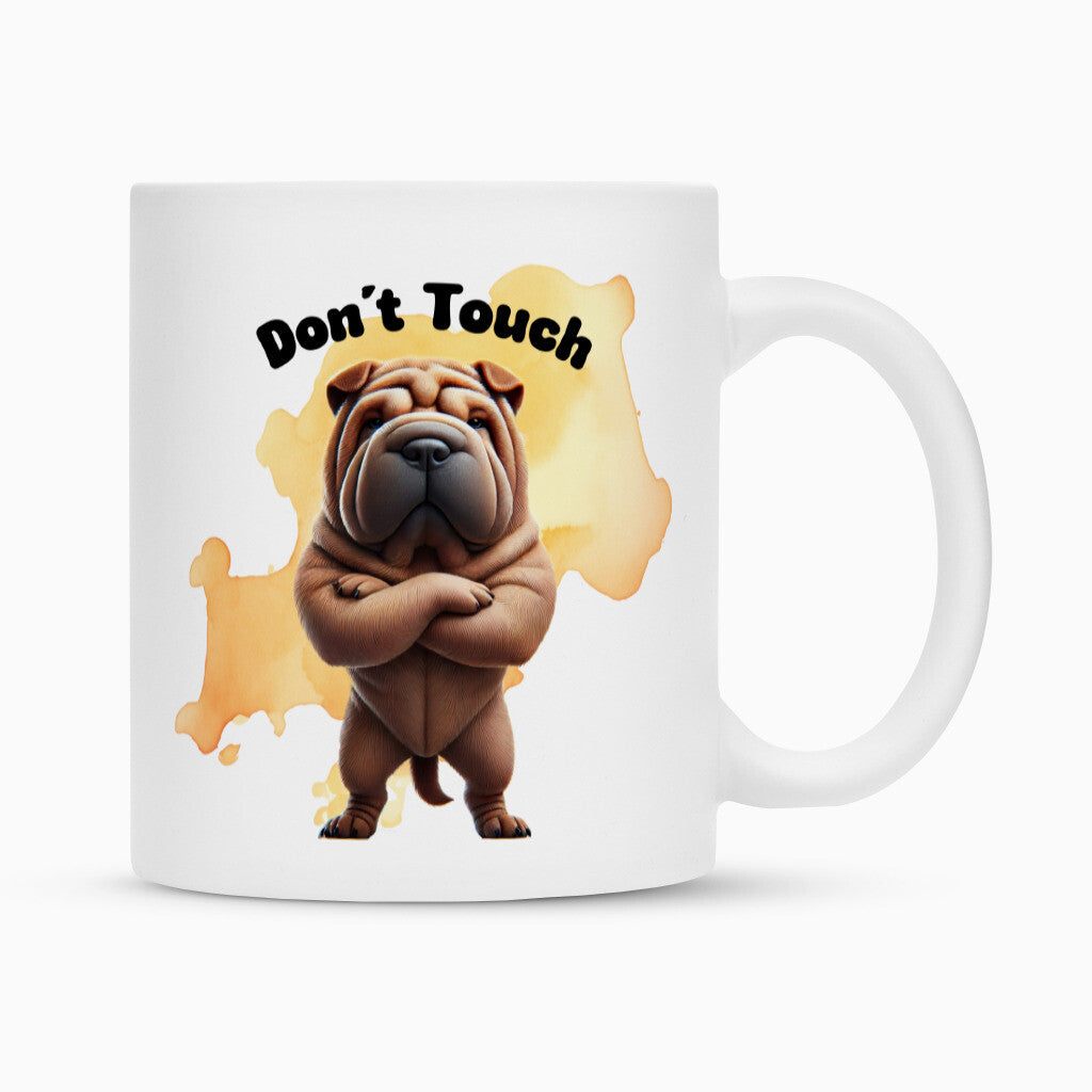 Tasse "Shar Pei - Don´t touch" Weiß – hunde-shirt.de