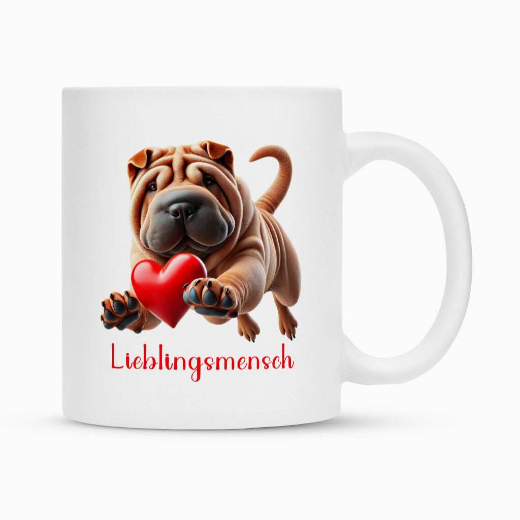 Tasse "Shar Pei - Lieblingsmensch" Weiß – hunde-shirt.de