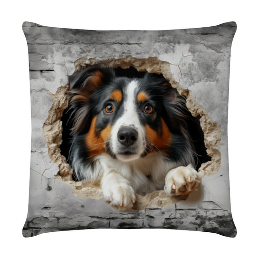 Kissen "Sheltie - Wall" Weiß – hunde-shirt.de