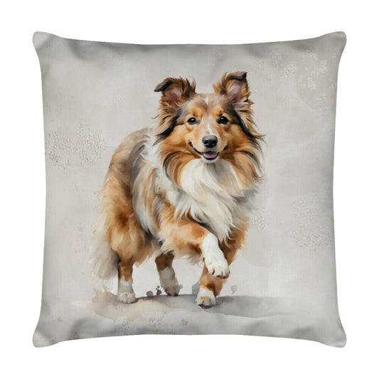 Kissen "Sheltie - Walk" Weiß – hunde-shirt.de