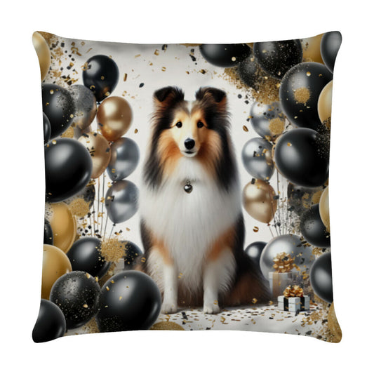 Kissen "Sheltie - Geburtstag" Weiß – hunde-shirt.de
