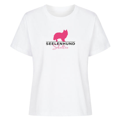 Premium Damen-Shirt "Sheltie - Seelenhund" Weiß – hunde-shirt.de