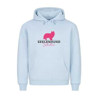 Premium Hoodie "Sheltie - Seelenhund" Babyblau – hunde-shirt.de