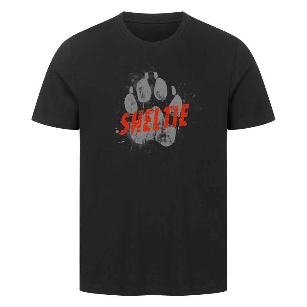 Premium T-Shirt "Sheltie - PAW" Schwarz – hunde-shirt.de