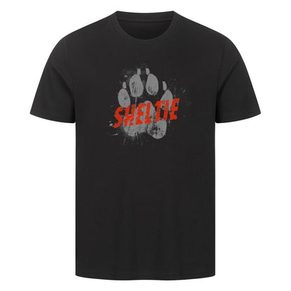 Premium T-Shirt "Sheltie - PAW" Schwarz – hunde-shirt.de