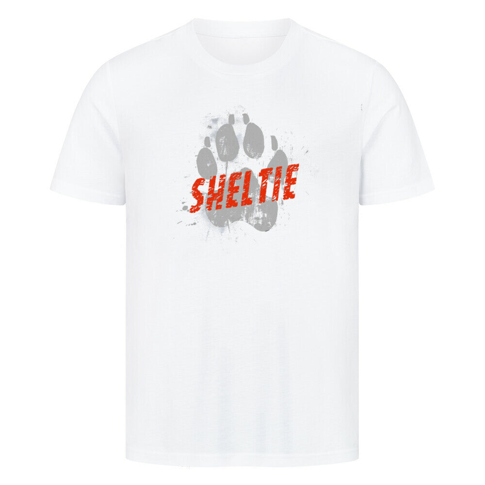 Premium T-Shirt "Sheltie - PAW" Weiß – hunde-shirt.de