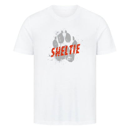 Premium T-Shirt "Sheltie - PAW" Weiß – hunde-shirt.de