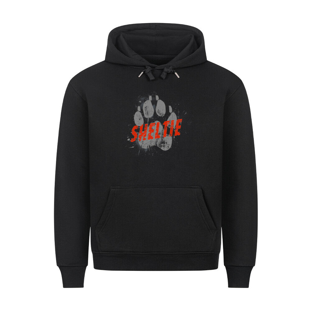 Premium Hoodie "Sheltie - PAW" Schwarz – hunde-shirt.de