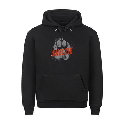Premium Hoodie "Sheltie - PAW" Schwarz – hunde-shirt.de