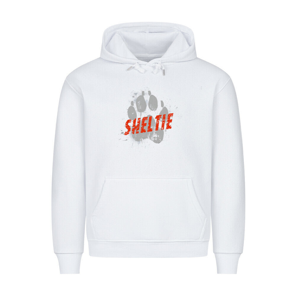 Premium Hoodie "Sheltie - PAW" Weiß – hunde-shirt.de