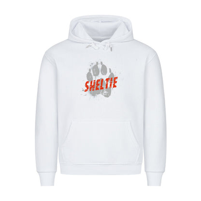 Premium Hoodie "Sheltie - PAW" Weiß – hunde-shirt.de
