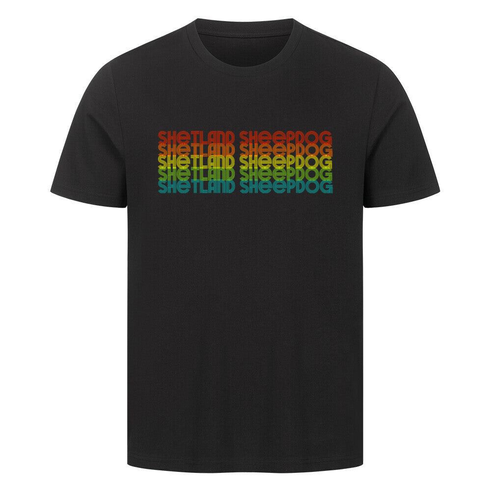 Premium T-Shirt "Shetland Sheepdog - RETRO" Schwarz – hunde-shirt.de