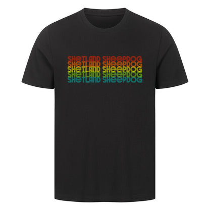 Premium T-Shirt "Shetland Sheepdog - RETRO" Schwarz – hunde-shirt.de