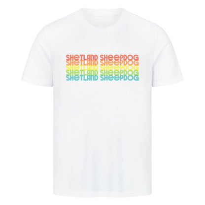 Premium T-Shirt "Shetland Sheepdog - RETRO" Weiß – hunde-shirt.de