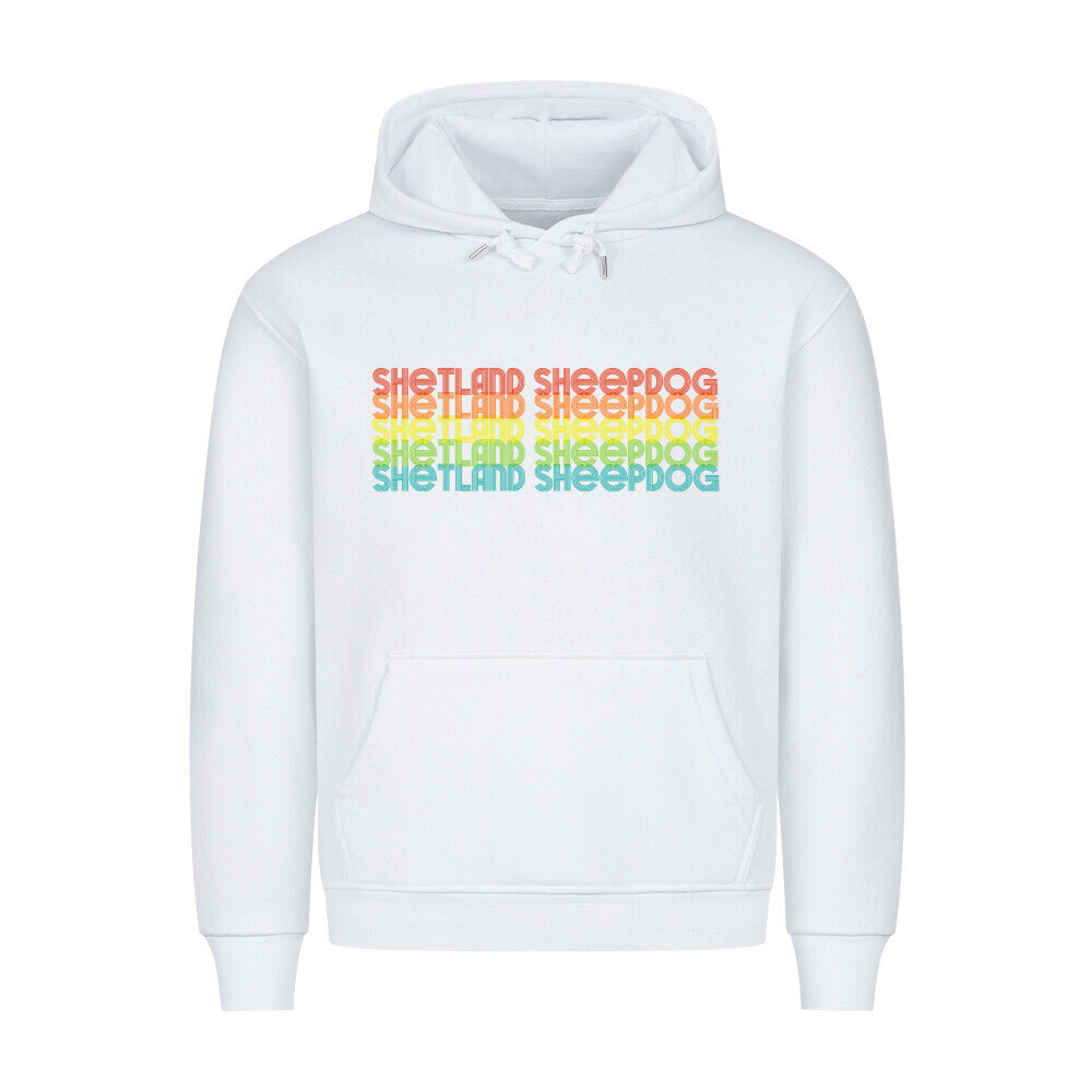 Premium Hoodie "Shetland Sheepdog - RETRO" Weiß – hunde-shirt.de