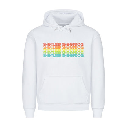 Premium Hoodie "Shetland Sheepdog - RETRO" Weiß – hunde-shirt.de