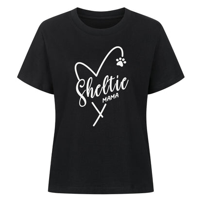 Premium Damen-Shirt "Sheltie - Mama" Schwarz – hunde-shirt.de