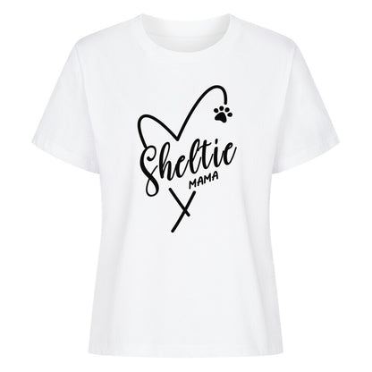Premium Damen-Shirt "Sheltie - Mama" Weiß – hunde-shirt.de