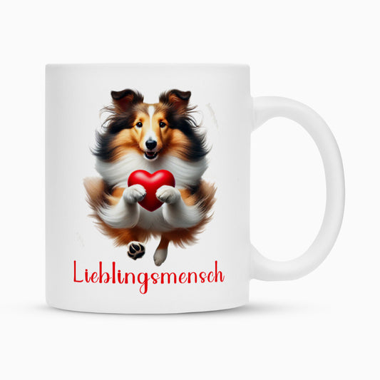 Tasse "Sheltie - Lieblingsmensch" Weiß – hunde-shirt.de