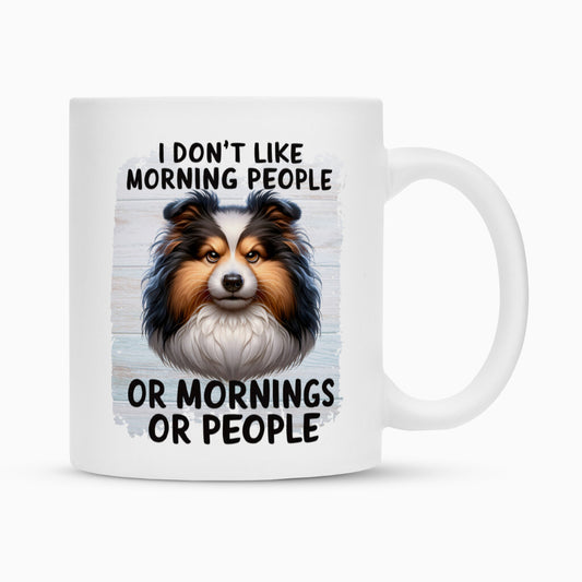 Tasse "Sheltie - Morning People" Weiß – hunde-shirt.de