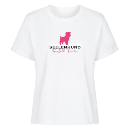 Premium Damen-Shirt "Norfolk Terrier - Seelenhund" Weiß – hunde-shirt.de