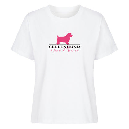 Premium Damen-Shirt "Norwich Terrier - Seelenhund" Weiß – hunde-shirt.de