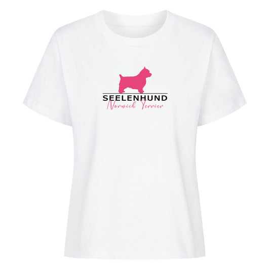 Premium Damen-Shirt "Norwich Terrier - Seelenhund" Weiß – hunde-shirt.de