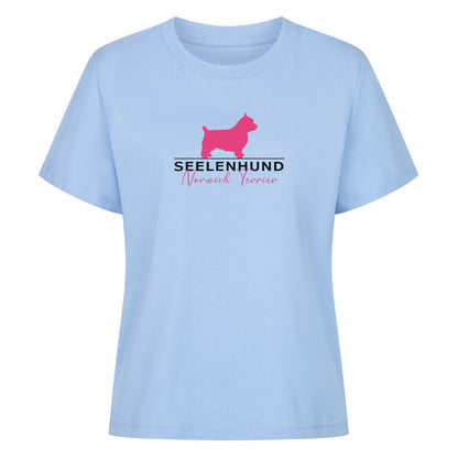 Premium Damen-Shirt "Norwich Terrier - Seelenhund" Sky Blue – hunde-shirt.de
