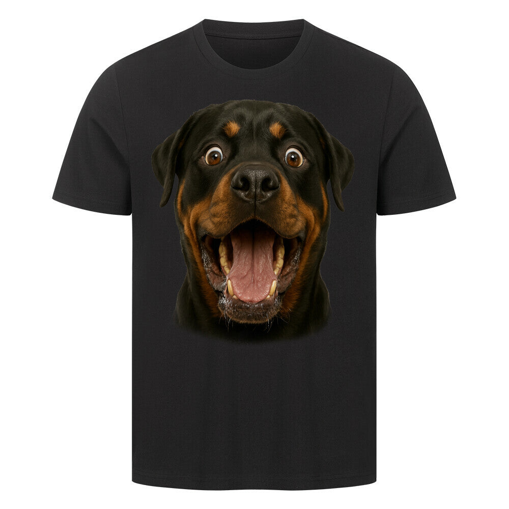 Premium T-Shirt "Rottweiler - WOW" Schwarz – hunde-shirt.de