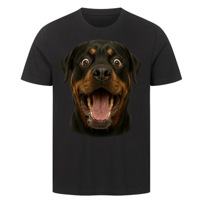 Premium T-Shirt "Rottweiler - WOW" Schwarz – hunde-shirt.de