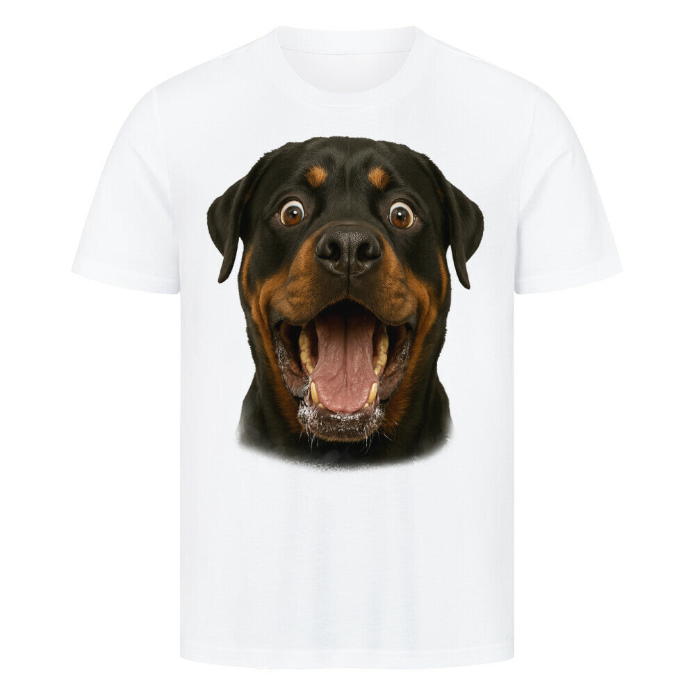 Premium T-Shirt "Rottweiler - WOW" Weiß – hunde-shirt.de