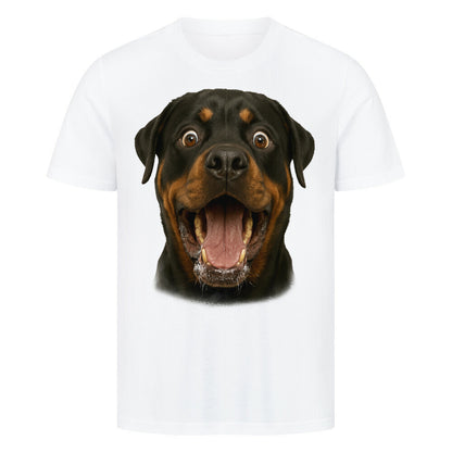 Premium T-Shirt "Rottweiler - WOW" Weiß – hunde-shirt.de