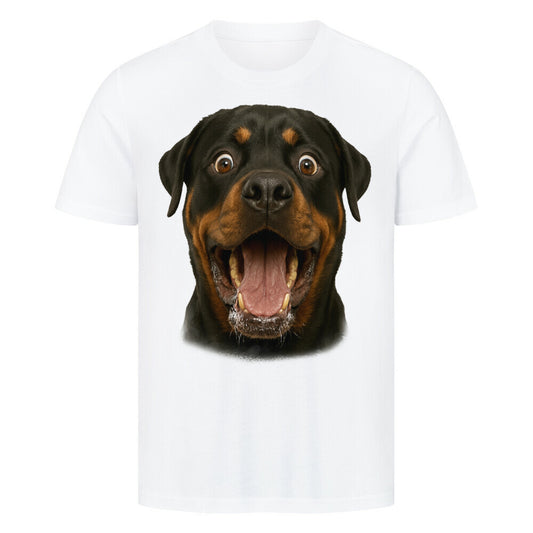 Premium T-Shirt "Rottweiler - WOW" Weiß – hunde-shirt.de