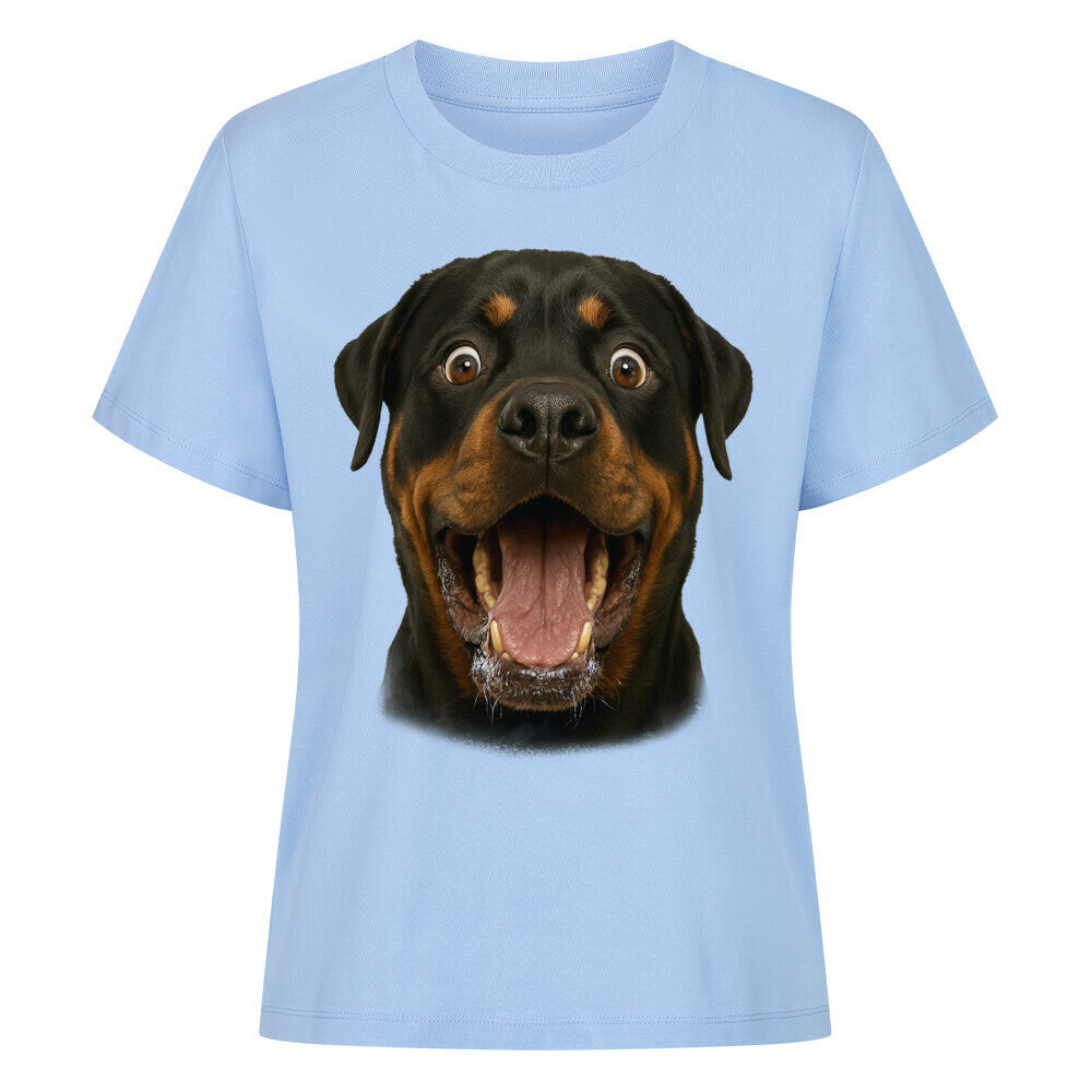 Premium Damen-Shirt "Rottweiler - WOW" Sky Blue – hunde-shirt.de