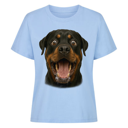 Premium Damen-Shirt "Rottweiler - WOW" Sky Blue – hunde-shirt.de